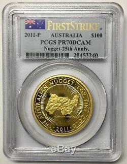 2011-P Australia $100 Gold Australian Nugget First Strike PCGS PR70DCAM