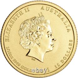 2011 P Australia Gold Lunar Series II Year of the Rabbit 1/10 oz $15 BU