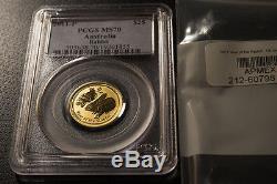 2011-P Australia Lunar Rabbit $25 Dollar Gold 1/4oz Coin PCGS MS70