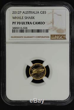 2012P Discover Australia 1/25 oz. 9999 Gold $5 Whale Shark NGC PF-70 UC -144670