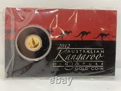 2012 1/2 Gram Australian Kangaroo Miniature Gold Coin 0.016 Troy oz AU Gold Coin