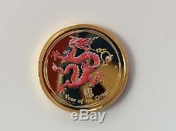 2012 1/4 oz COLORIZED Gold Australian Perth Mint Lunar Year of the Dragon Coin
