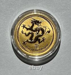 2012 1/4 oz Gold Lunar Year of The Dragon BU Australia Perth Mint