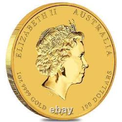 2012 1 oz Gold Lunar Year of The Dragon BU Australia Perth Mint In Cap