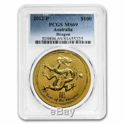 2012 1 oz Gold Year of the Dragon MS-69 PCGS (SII) SKU#210230
