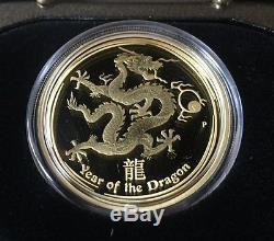 2012 Australia 1 oz Gold Lunar Dragon Proof (withbox and COA)