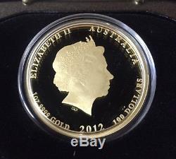2012 Australia 1 oz Gold Lunar Dragon Proof (withbox and COA)