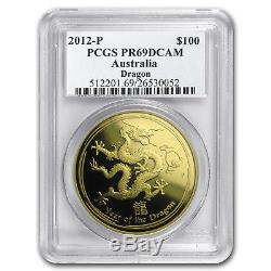 2012 Australia 3-Coin Gold Dragon Proof Set PR-69 PCGS