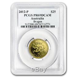 2012 Australia 3-Coin Gold Dragon Proof Set PR-69 PCGS