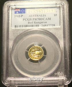 2012 Australia $5 1/25 oz Proof Deep Cameo Gold Red Kangaroo PCGS PR 70 DCAM