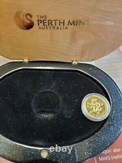 2012 Australia Lunar Year of the DRAGON 1/10 oz PROOF. 9999 GOLD $15 Coin
