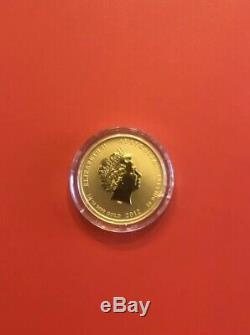 2012 Australian $25 Lunar Year Of The Dragon Gold Coin 1/4 Oz. 9999 Gold