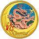 2012 Australian Lunar Year Of The Dragon, 1/10 Oz Gold Coloured Proof Ram Coin