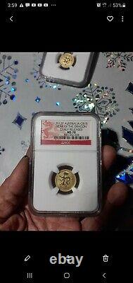2012 Gold. 999, Lunar Dragon. 1/10, $15, MS70