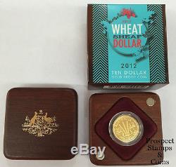 2012 Wheat Sheaf'C' Mintmark Ten Dollar 1/10oz Gold Proof Australian Coin