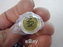 2012 Year of Dragon Gold Lunar $5. 23k Minted. Rarer than Panda, Eagles. 1/20 oz
