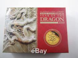 2012 Year of the Dragon Gold Proof Coin Issue. Australian Lunar Series II SUPERB