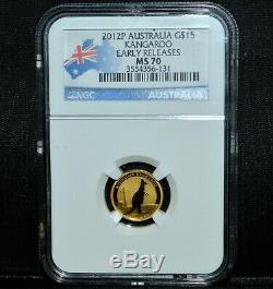 2012-p Australia $15 Gold Kangaroo Ngc Ms-70 Early Release Er 1/10trusted