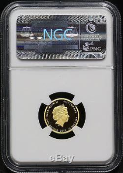 2013p Ngc Pf-70 Ultra Cameo Proof 1/10 Oz. 9999 Gold Year Of The Snake Australia