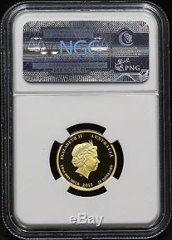 2013p Ngc Pf-70 Ultra Cameo Proof 1/4 Oz. 9999 Gold Year Of The Snake Australia