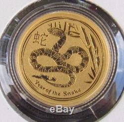 2013 1/10 oz Gold Coin Lunar Year of the Snake Australian