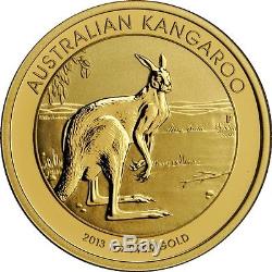 2013 1 oz Australian Gold Kangaroo Perth Mint Coin. 9999 Fine BU In Cap