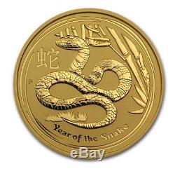2013 2 oz Gold Australian Perth Mint Lunar Year of the Snake Coin BU