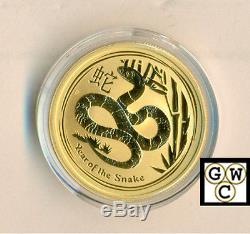 2013- 50 dollars Year of the Snake 1/2 oz. 9999 Gold Australian Coin(OOAK)