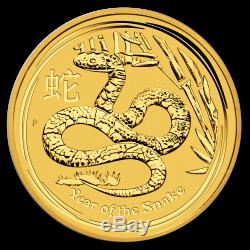 2013 Australia 1/4 oz Gold Lunar Snake BU (Series II) SKU #71323