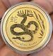 2013 Australia Lunar Year Of The Snake 1 Oz Gold Coin (series Ii) Bu