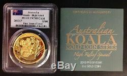 2013-P $200 (2oz) Australia Koala High Relief Gold Proof Dollar PCGS PR70DCAM