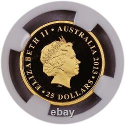 2013 P $25 AUD Proof Australian Sydney Opera House 1/4 oz. 999 Gold NGC PF70 UC