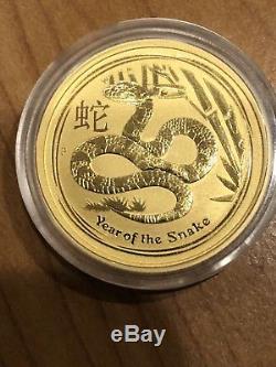 2013-P $50 Australia Year of the Snake 1/2 oz. 999 Gold Coin Fine Pure Gold UNC