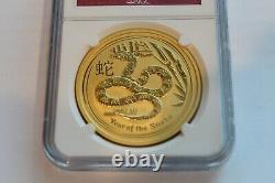 2013-p Rare Pop 31 Australia Lunar Two 2 Ounce Gold Year Of The Snake Ngc Ms 70