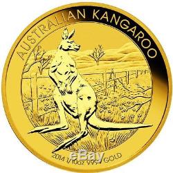 2014 1/10 Troy Ounce Australian Kangaroo Bullion Coin. 9999 Gold