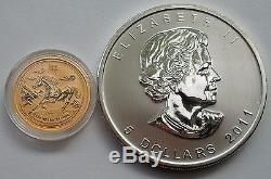 2014 1/10 oz Gold Australian Perth Mint Lunar Year of Horse $15 Coin In Capsule
