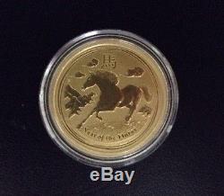 2014 1/4 oz Gold Australian Perth Mint Lunar Year of the Horse Coin Beautiful
