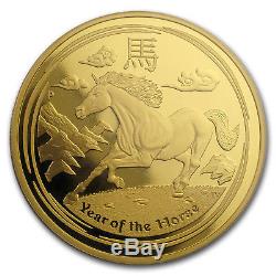 2014 1 oz Gold Lunar Year of the Horse MS-70 PCGS (SII)