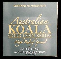 2014 2 oz Australia Proof Gold Koala Coin Perth Mint High Relief NGC PF 70 UC FS
