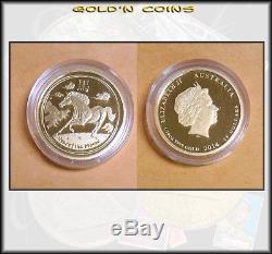 2014 Australia 1/10 ounce GOLD Year of the Horse Lunar Coin BINo