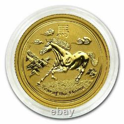 2014 Australia 1/10 oz Gold Lunar Horse BU (Series II) Coin in Capsule