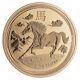 2014 Australia 1 Oz Gold Lunar Horse Bu (series Ii) Perth Mint