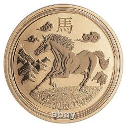 2014 Australia 1 oz Gold Lunar Horse BU (Series II) Perth Mint