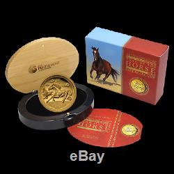 2014 Australia 1 oz Gold Lunar Horse Prf (SII, UHR, Box & COA) SKU #79902