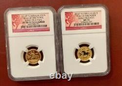 2014 Australia Gold $15 Year of the Horse NGC PF70 MS70 Set Early Release 1/10OZ
