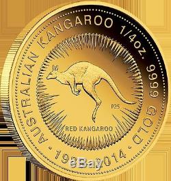 2014 Australian Kangaroo 25th Anniversary 1/4oz gold Proof Coin
