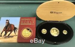 2014 Australian Lunar Series II Year Of The Horse 3 Coin Set RRP $3688