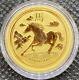 2014 Australian Year Of The Horse Gold Lunar 1/4 Oz. 9999 Bu Coin Mint Capsule