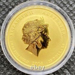 2014 Australian Year Of The Horse Gold Lunar 1/4 oz. 9999 BU Coin Mint Capsule