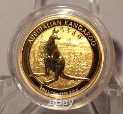 2014 Kangaroo Chinese Privy 1/10 oz Gold Coin Perth Australia $15 Only 3,591